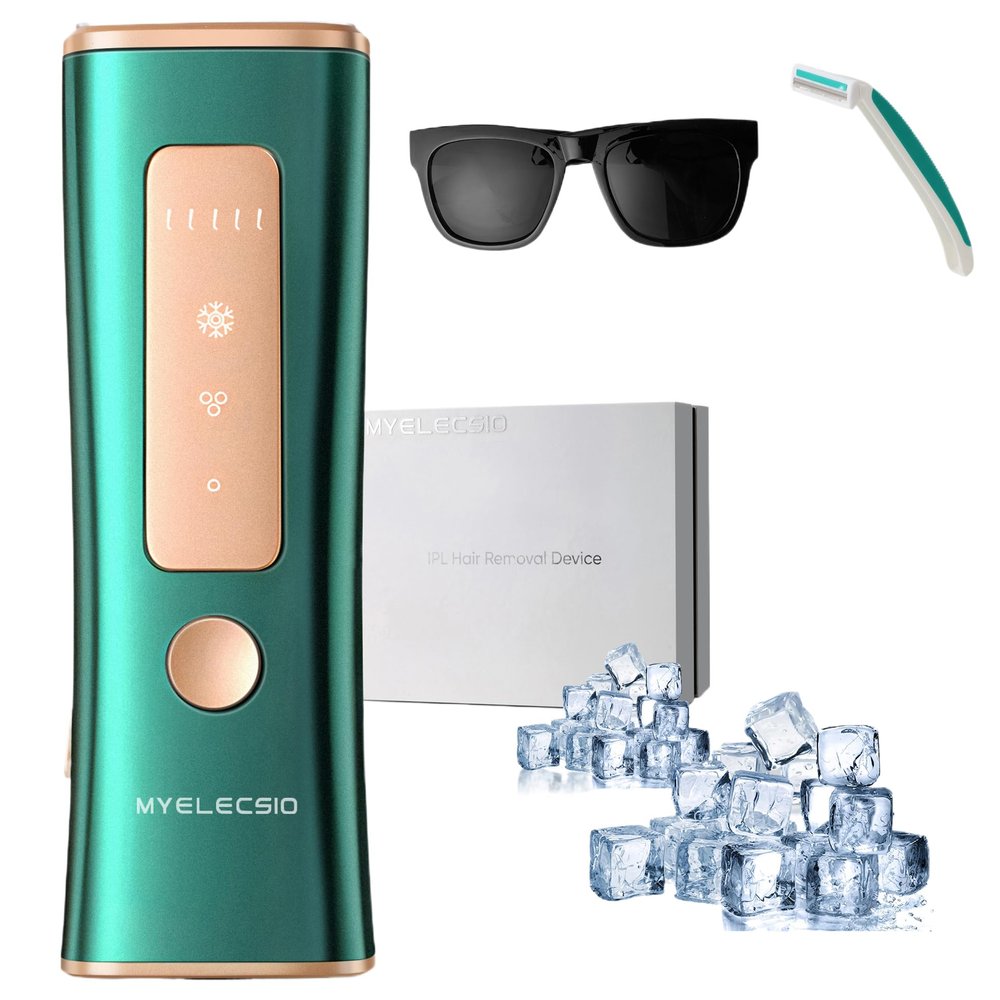 Myelecsio Laser Hair Removal, IPL Hair Removal Device with Cooling Function, Safe, Long-lasting and Virtually Painless Treatment, Unlimited Flashes at Home Use
