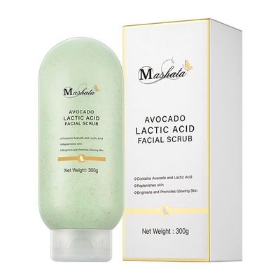 Mashata Avocado Oil & Lactic Acid Facial Scrub For Skin Care - 300 Grams | Facial Skin Care Product Used As Face Scrub For Glowing Skin