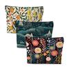 3Pcs Classic Forest Flower Fruit Makeup Bag Cosmetic Bags for Women, Abstract Botanical Travel Toiletry Bag, Thank You Anniversary Birthday Friendship Gifts for Women Girls Mom Friends Teacher view 1