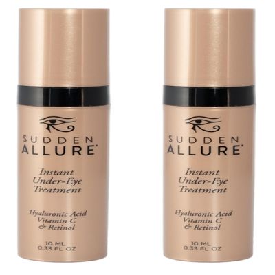 Sudden Allure Instant Under Eye Treatment Serum  Erase Under Eye Bags, Dark Circles, Wrinkles & Lift Sagging Eyes - Instantly Tighten & Firm - Reduce Eye Bags & Crows Feet | Made in USA (10 ml, 2pk)