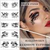 10 Pairs Halloween Eye Shadow Temporary Tattoos Eyeliner Tattoo Stickers Spider Web Bat Pattern Eyeliner Fake Tattoos for Women Men Face Eye Makeup Halloween Decals Party Supplies view 2