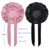 2pcs Black & Rosegold Kids Satin Bonnet with Brown Wig Grip Cap view 3