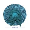 2pcs Purple& Teal Kids Satin Bonnet with Brown Wig Grip Cap view 4