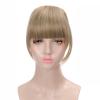 Bangs Hair Clip in Bangs False Human Hair Extensions Bangs Hair Clip in Fringe Straight Flat Bangs with Temples for Women Curved Bangs Bangs Hair Clip(#12) view 1