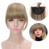 Bangs Hair Clip in Bangs False Human Hair Extensions Bangs Hair Clip in Fringe Straight Flat Bangs with Temples for Women Curved Bangs Bangs Hair Clip(#12) view 2