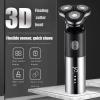 ALQPPM Electric Razor for Men's, 3 Head Electric Shaver for Men 3D Electric Razor Waterproof Beard Trimmer Cutter for Men Shaving Machine Recharge LED Display view 2