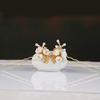 3pcs Chinese hairpin white peach blossom pearl handmade hairpin Chinese girls hanbok accessories summer simple cheongsam horse dress hair accessories view 3