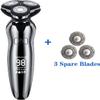 ALQPPM Mens Electric Shaver Razor Beard Trimmer Rotary Shaver Cordless Sideburn Trimmer Nose Trimmer Wet Dry Shaver Waterproof USB Rechargeable 3 in 1 view 2