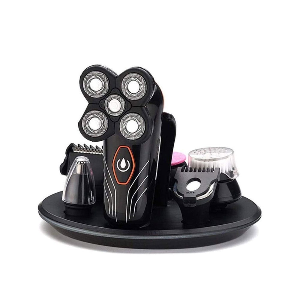 ALQPPM Head Shavers for Bald Men,Electric Shavers for Men Cordless Rechargeable Wet Dry,5-in-1 Waterproof Electric Razor Rotary Shaver Grooming Kit with Hair Clippers Beard Trimmer Nose Hair Trimmer