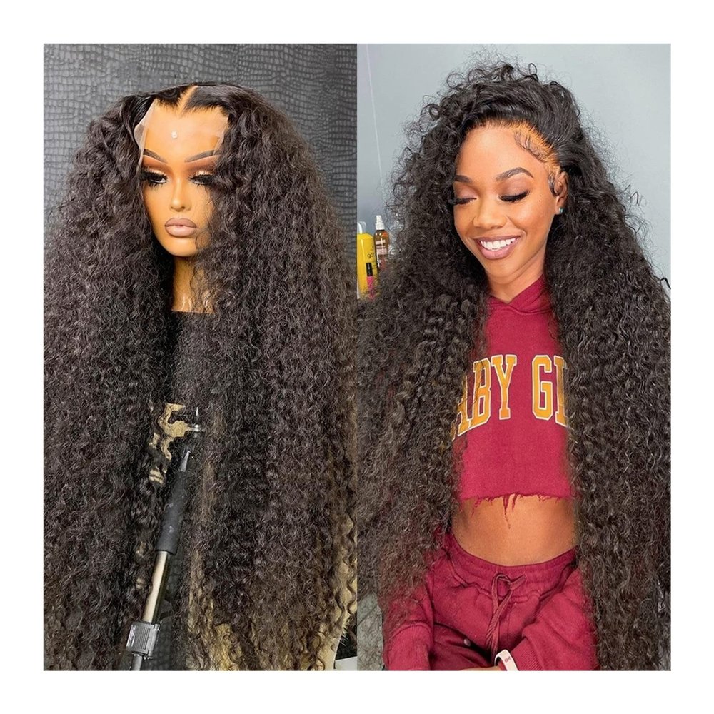 Wigs for Women Deep Wave Lace Front Human Hair Wigs 8-40 inch Wave Curvy Lace Closure Wigs 150% Natural Black Brazilian Remy Hair Transparent Lace Wigs for Black Women Wig for Daily Party Use(13X6 Lac