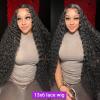 Wigs for Women Deep Wave Lace Front Human Hair Wigs 8-40 inch Wave Curvy Lace Closure Wigs 150% Natural Black Brazilian Remy Hair Transparent Lace Wigs for Black Women Wig for Daily Party Use(13X6 Lac view 2