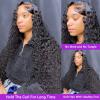 Wigs for Women Deep Wave Lace Front Human Hair Wigs 8-40 inch Wave Curvy Lace Closure Wigs 150% Natural Black Brazilian Remy Hair Transparent Lace Wigs for Black Women Wig for Daily Party Use(13X6 Lac view 3
