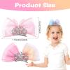 3Pack Bow Hair Clips, Crown Hair Barrettes, Cute Rhinestones Princess Bows Metal Side Hair Clips Sparkly Birthday Hair Styling Accessories view 2