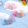 3Pack Bow Hair Clips, Crown Hair Barrettes, Cute Rhinestones Princess Bows Metal Side Hair Clips Sparkly Birthday Hair Styling Accessories view 3