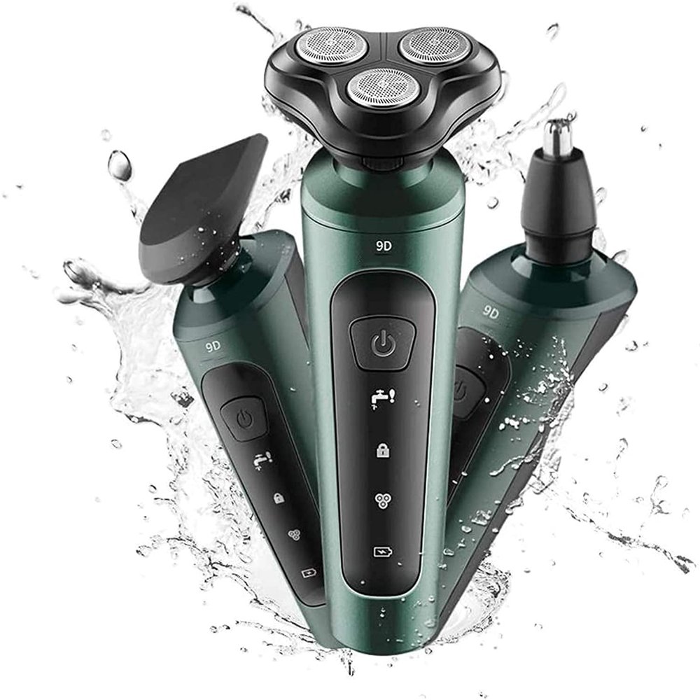 ALQPPM Electric Razor for Men, Mens Electric Shavers, 4 in 1 Dry Wet Waterproof Rotary Shaver Razors, Cordless Face Shaver USB Rechargeable for Shaving Traveling Husband Dad Man