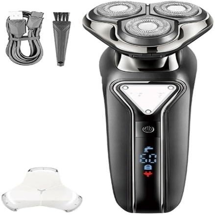 ALQPPM Electric Shavers for Men, Wet Dry Waterproof Electric Shaver for Men Wet Dry Beard Electric Razor Facial Shaving Machine Rechargeable LCD