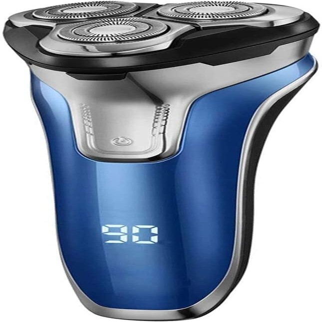 ALQPPM Electric Razor, Rechargeable Electric Shaver 100% Waterproof Wet & Dry Rotary Shavers for Men Electric Shaving Razors with Pop-up Trimmer, LED Display