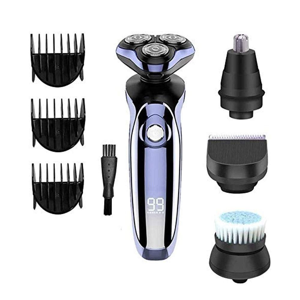 ALQPPM Electric Shavers for Men, Mens Electric Razor, Dry Wet Waterproof Man Rotary Facial Shaver Face Shaver Cordless Travel USB Rechargeable with Beard Trimmer for Husband Shaving