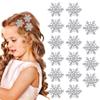 16 Pcs Snowflake Hair Clips Glitter Snowflake Hair Accessories Hairpins for Women Glitter Christmas Hair Barrettes Alligator Clips for Winter Holiday Party Supplies Party Favors view 1