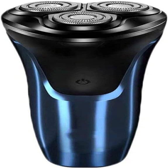 ALQPPM Rechargeable Waterproof IPX7 Electric Shaver Wet & Dry Rotary Shavers for Men Electric Shaving Razors with Pop-up Trimmer, Blue