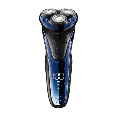 ALQPPM Electric Shaver for Men Wet and Dry Waterproof Electric Razor Cordless Rechargeable Rotary Shaver Razor for Men with Pop-up Trimmer(Blue)