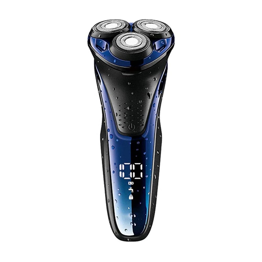 ALQPPM Electric Shaver for Men Wet and Dry Waterproof Electric Razor Cordless Rechargeable Rotary Shaver Razor for Men with Pop-up Trimmer(Blue)