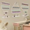 6PCS Metal Wall-mounted Nail Polish Storage Racks, 5 Tiers Heart-shaped Cosmetic Display Racks, Essential Oil Bottles Organizer, Cosmetic Display Case Lipstick Perfume Wall Shelf for Nail Shop (White) view 2
