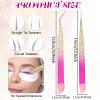 2 Pcs Double Ended Nail Art Tweezers with Silicone Pressing Head - Straight & Curved Tip Stainless Steel Tweezers for Eyelash Extensions & Nail Art Stickers view 2