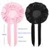 2pcs Black & Pink Kids Satin Bonnet with Brown Wig Grip Cap view 3