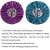 2pcs Extra Large Purple & Teal Satin Bonnet with Brwon Wig Grip Cap view 3