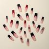 24Pcs Halloween Fake Nails Long Coffin Press on Nails Halloween Spider Glue on Nails Black French False Nails Spider Web Full Cover Acrylic Nails Glossy Halloween Nails stick on nails for Women Girl view 2