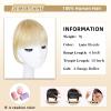 NAYOO Clip in Bangs - 100% Human Hair French Bangs Clip in Hair Extensions, Light Blonde French Bangs Fringe with Temples Hairpieces for Women Curved Bangs for Daily Wear view 2