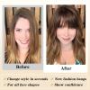 NAYOO Clip in Bangs - 100% Human Hair French Bangs Clip in Hair Extensions, Light Blonde French Bangs Fringe with Temples Hairpieces for Women Curved Bangs for Daily Wear view 4