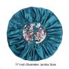 2pcs Extra Large Purple & Teal Satin Bonnet with Light Brown Wig Grip Cap view 4