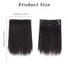 NICENEEDED 4Pcs Brown Black Clip in Hair Toppers, Real Human Synthetic Hairpieces for Women with Thinning Hair, Short Thick Hair Extensions Adding Extra Hair Volume for Daily Use Halloween view 2