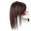 10inch Human Hair Straight with Headband Braids Natural with Bangs for Thinning Hair Woman (Dark Brown) view 1