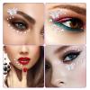 100 pcs Face Rhinestones, Colorful Aurora Self Adhesive Diamonds Face Sticky Gems with Tweezers Fabric Butterflies Multi-Style Sequin Stickers for Women Face Body Makeup view 4