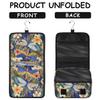 Gublec Hanging Travel Toiletry Bag Dragonfly Flower Toiletry Bags with Hanging Hook Portable Cosmetic Bag Makeup Organizer for Travel Business Trip view 3