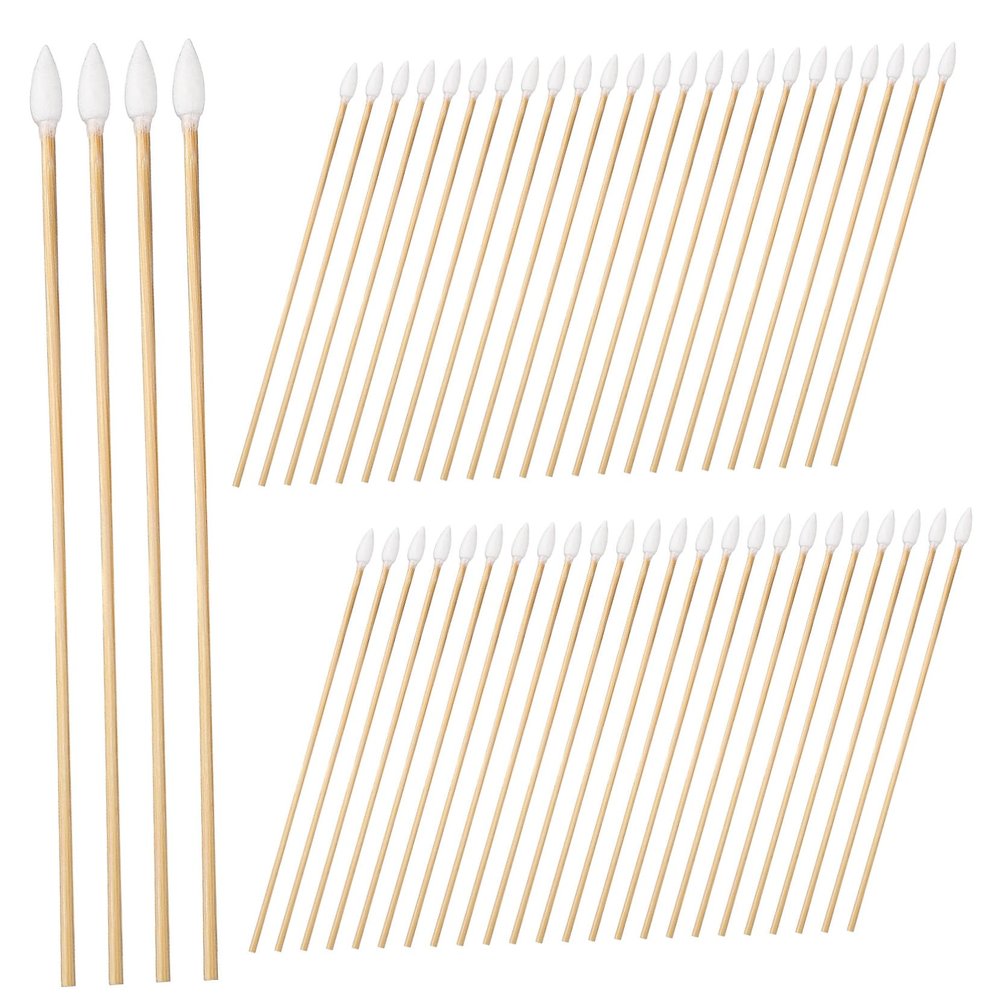 BEBEMOKO 500pcs Precision Cotton Swabs for Makeup Ear Cleaning and Nail Care Extra Long Tipped Applicators for Detailed Application and Versatile Cleaning Tasks