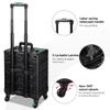 BYOOTIQUE Rolling Makeup Train Case on Wheels Large Cosmetic Travel Organizer Eyelash Storage Box for Nail Tech Beauty Salon Manicurist Barbershop,Mermaid Black view 4