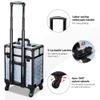 BYOOTIQUE Rolling Makeup Cart on Wheels False Eyelash Storage Nail Tech Carrying Organizer Box for Nail Artist Beauty Studio Barbershop Hairstylist,Mermaid Silver view 4