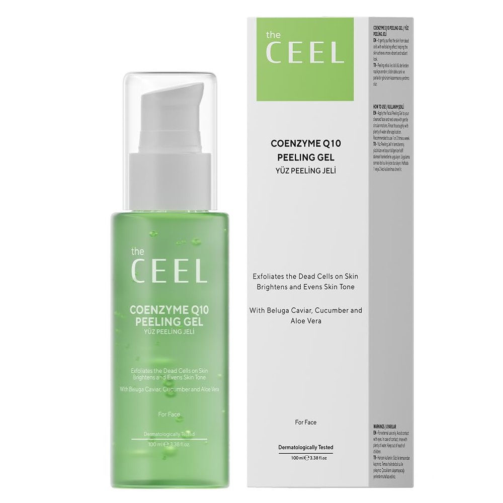 The Ceel Coenzyme Q10 Peeling Gel with Beluga Caviar and Aloe Vera Exfoliating & Brightening Face Gel for Smooth Skin, Radiance & Makeup Prep 100ml