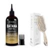 Batana Oil For Hair Growth with Rosemary Oil and Jamaican Black Castor Oil For Thickening and Deep Conditioning, Fiora Naturals Hair Detangling Brush -100% Bio-Friendly Brush w/Ultra-soft Bristles view 1