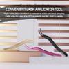 2 in 1 Lash Extension Tweezers with Comb, Stainless Steel Elbow Eyelash Extension Tweezers, Eyelash Tweezers for Lash Extensions, Precise Eyebrow Tweezers Tool for DIY False Eyelashes Clusters, Black view 3