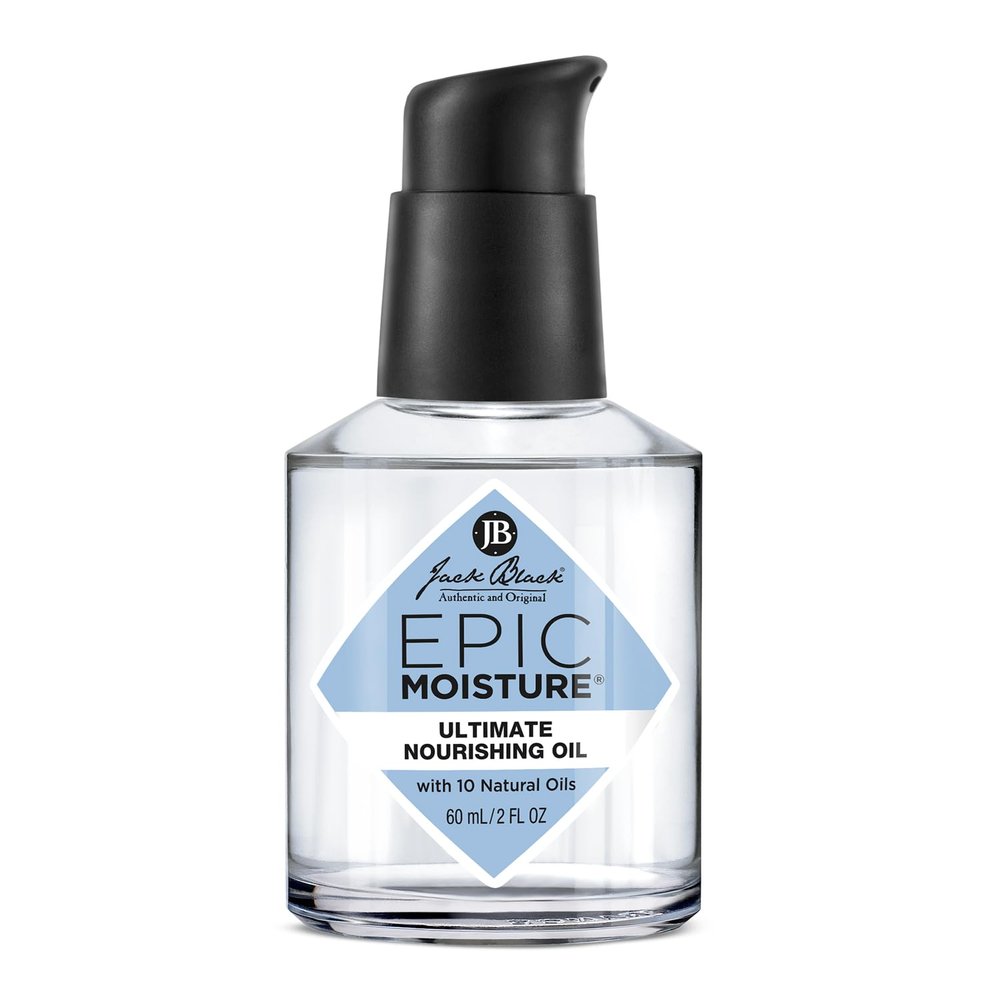Jack Black Epic Moisture Ultimate MP10 Nourishing Oil, 2 Fl Oz  Multi-Purpose Moisturizing Body Oil and Beard Oil with 10 Natural Oils for Face, Beard, Body, Hair, Elbows, Feet and Cuticles