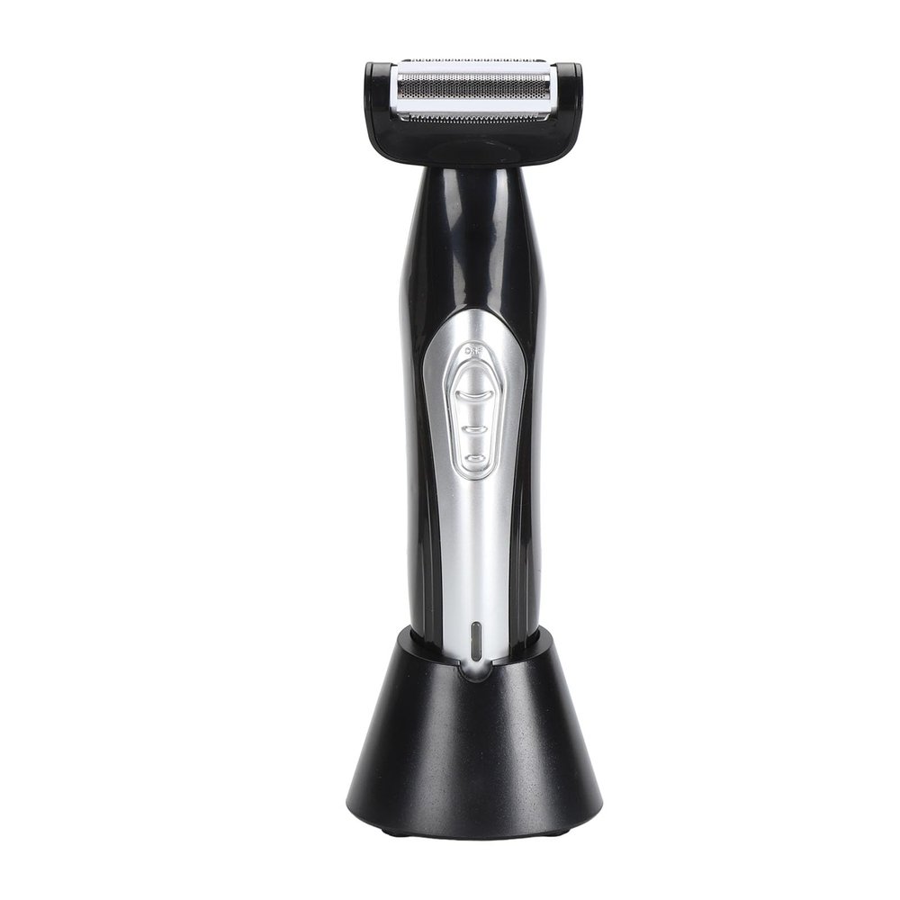 Body Hair Trimmer for Men - Electric with Removable Long Handle, Hair Trimmer for Pubic Area, Back, Face, Legs and Beard, Wet Dry Use