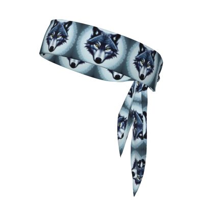 WZYWHJ Fierce Wolf Head Pattern Headbands,Sports Head Tie,Headband for Men and Women,Hair Band for Running Workout Football