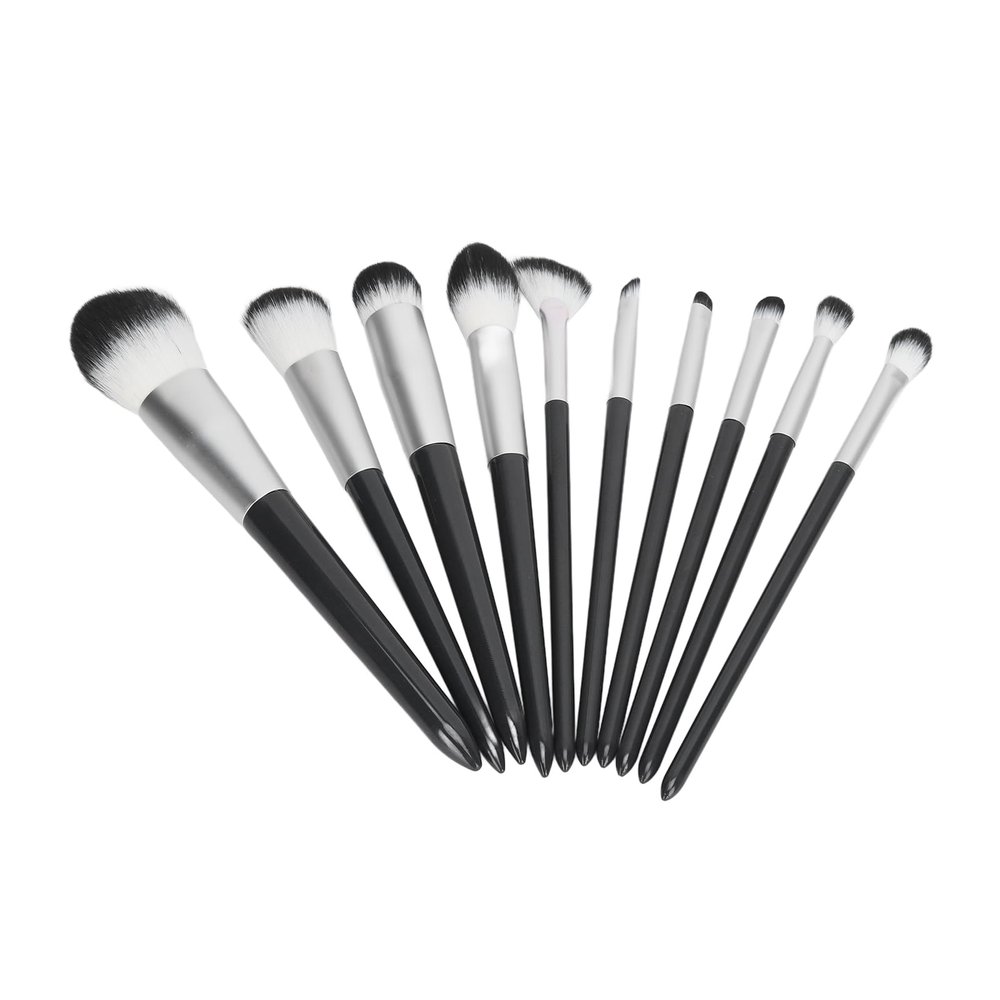 10 Piece Makeup Brush Set with Synthetic Professional Brushes for Daily Use, Complete Kit Including Foundation, Blush, and Eyeshadow Brushes