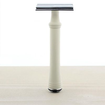 West Coast Shaving Women's Silicone Safety Razor, Charcoal Goods Cap, Lithe Baseplate & Handle (Ivory-Colored)