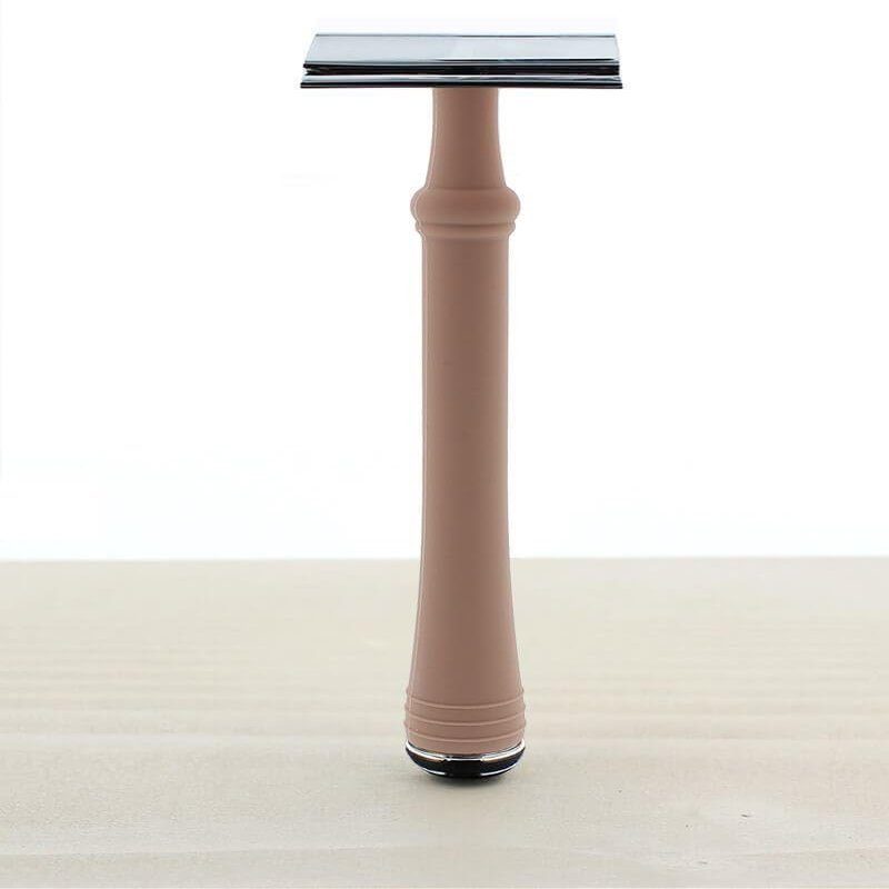 West Coast Shaving Women's Silicone Safety Razor, Charcoal Goods Cap, Lithe Baseplate & Handle (Mocha)